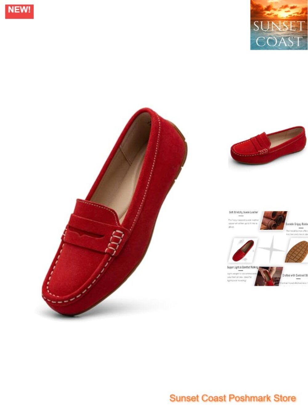 Suede Leather Penny Loafers Slip-Ons Business Casual Flats